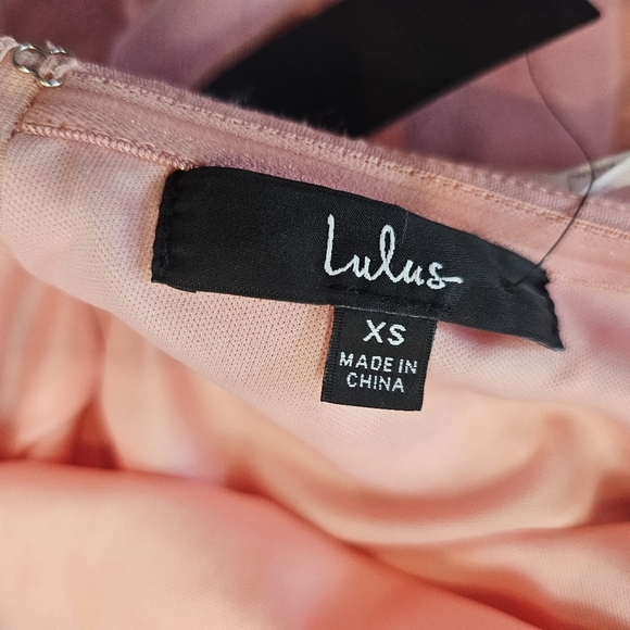 Lulus After Hours Strapless Maxi Dress Blush Pink Ruffled Side Slit Gown Size XS - Picture 8 of 12